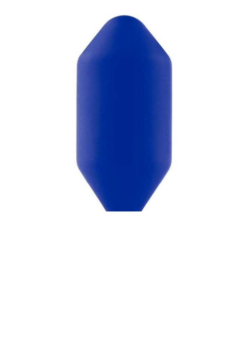 B-Vibe Snug Plug 4 Silicone Weighted Anal Plug - Blue/Navy