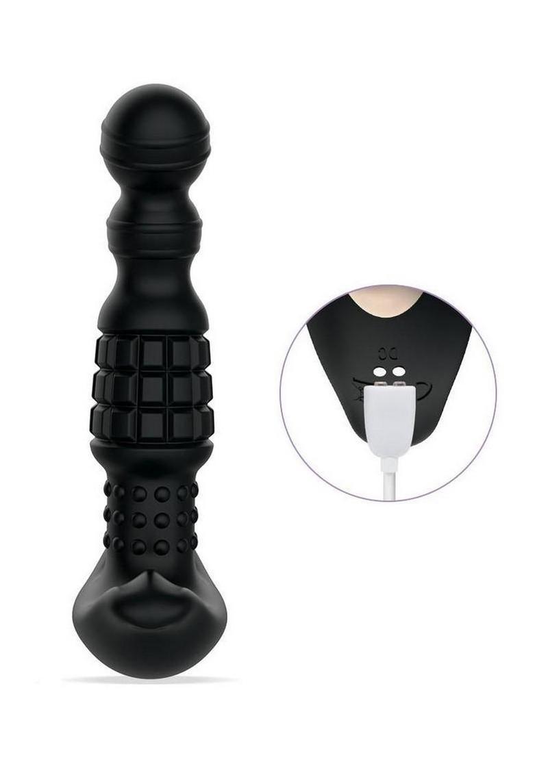Pineapple Man Rolling Bead Vibrating Rechargeable Silicone Prostate Massager