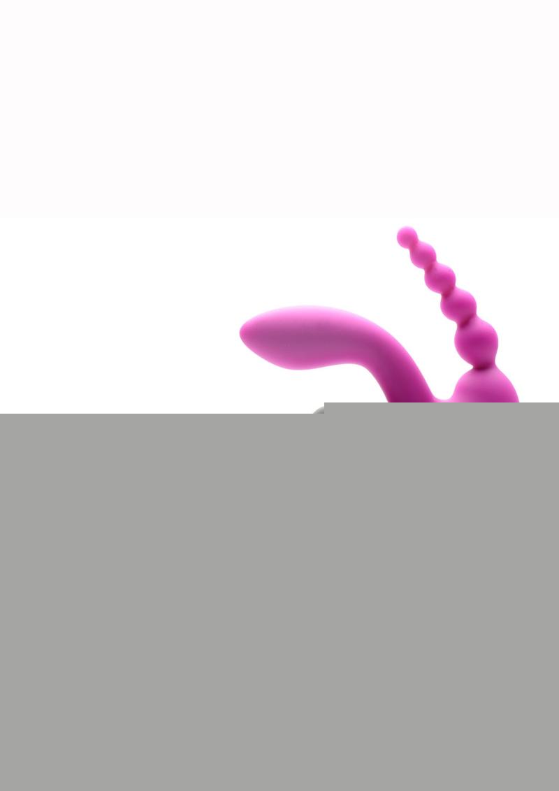 Strap U Regal Rider Vibrating Silicone Strapless Strap-On Triple G 6in Dildo - Purple