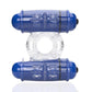 4b Double Wammy Silicone Rechargeable Dual Vibrating Couples Cock Ring - Blue/Blueberry