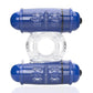 4t Double Wammy Silicone Rechargeable Dual Vibrating Couples Cock Ring - Blue/Blueberry