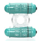 4t Double Wammy Silicone Rechargeable Dual Vibrating Couples Cock Ring - Green/Kiwi