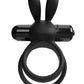 4t Ohare XL Rechargeable Silicone Rabbit Vibrating Cock Ring - Black - XLarge