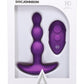 A-Play Shaker Rechargeable Silicone Beaded Anal Plug with Remote Control - Purple