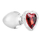 Adam and Eve Red Heart Gem Glass Anal Plug
