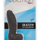 Addiction Toy Collection Ben Silicone Dildo with Balls - Black - 7in