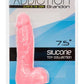 Addiction Toy Collection Brandon Silicone Glow In The Dark Dildo with Balls - Glow In The Dark/Pink - 7.5in