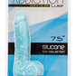 Addiction Toy Collection Luke Silicone Glow In The Dark Dildo with Balls - Blue/Glow In The Dark - 7.5in