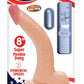 Real Skin All American Whoppers Vibrating Dildo with Balls - Flesh/Vanilla - 8in