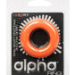Alpha Liquid Silicone Prolong Cock Ring - Orange - Large