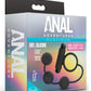 Anal Adventures Platinum Silicone Anal Beads with Vibrating Cock Ring - Black