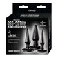 Ass-Sation Kit #2 Anal Trainer Butt Plug - Black - 3 Piece/Set