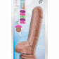 Au Naturel Big Billy Dual Dense Dildo with Balls - Caramel - 9in