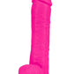 Au Naturel Bold Big John Dildo with Suction Cup and Balls - Pink - 11in