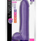Au Naturel Bold Big John Dildo with Suction Cup and Balls - Purple - 11in