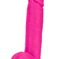 Au Naturel Bold Huge Dildo with Suction Cup and Balls - Pink - 10in