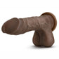Au Naturel Mister Perfect Dildo with Balls - Chocolate - 8.5in