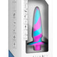 Avant Vibrotize Rechargeable Silicone Anal Plug - Fuchsia/Multicolor/Turquoise