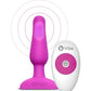B-Vibe Novice Plug Rechargeable Silicone Anal Plug with Remote Control - Fuchsia/Pink