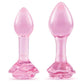 B Vibe Pink Roses Glass Butt Plug Training - 2pc/Set