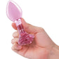 B Vibe Pink Roses Glass Butt Plug Training