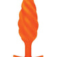 B-Vibe Swirl Textured Rechargeable Silicone Anal Plug - Orange