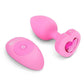 B-Vibe Vibrating Heart Shape Jewel Rechargeable Silicone Anal Plug with Remote - Pink - Medium/Small