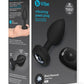 B-Vibe Vibrating Jewel Plug Rechargeable Silicone Anal Plug with Remote - Black - Large/Medium