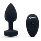 B-Vibe Vibrating Jewel Plug Rechargeable Silicone Anal Plug with Remote - Black - Large/Medium