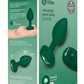 B-Vibe Vibrating Jewel Plug Rechargeable Silicone Anal Plug with Remote - Emerald/Green - Large/Medium