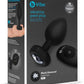 B-Vibe Vibrating Jewel Plug Rechargeable Silicone Anal Plug with Remote - Black - XXLarge
