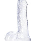 B Yours Plus Rock N' Roll Realistic Dildo with Balls - Clear - 8in