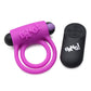Bang! Silicone Rechargeable Cock Ring and Bullet with Remote Control - Purple