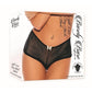 Barely Bare Split Lace Boy Shorts - Black - One Size