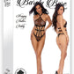 Barely Bare Strappy Halter Teddy - Black - One Size