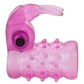 Basic Essentials Stretchy Vibrating Bunny Enhancer Cock Ring with Clitoral Stimulation