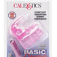 Basic Essentials Stretchy Vibrating Bunny Enhancer Cock Ring with Clitoral Stimulation - Pink