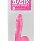 Basix Rubber Works 6.5in Dong with Suction Cup Waterproof - Pink
