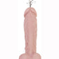 Big Shot Rechargeable Silicone Vibrating Squirting Dong with Balls - Flesh/Vanilla - 8in