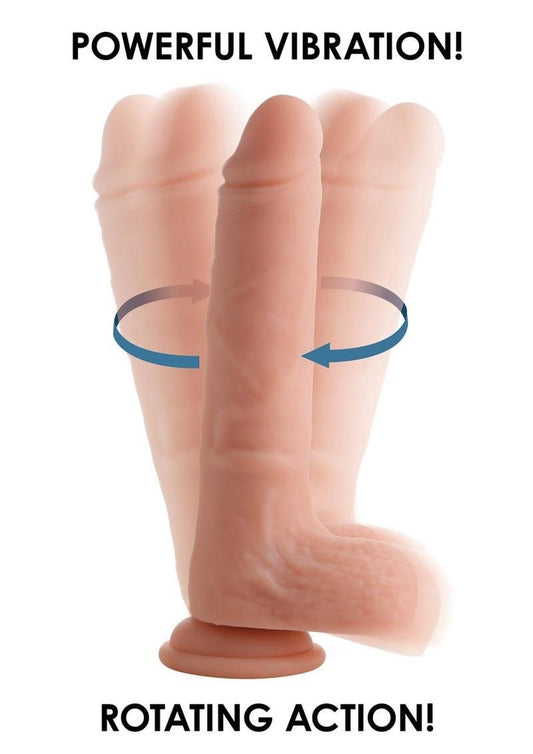 Big Shot Silicone Vibrating and Twirling Remote Control Rechargeable Dildo with Balls