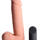 Big Shot Silicone Vibrating Remote Control Rechargeable Dildo with Balls - Vanilla - 8in