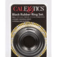 Black Rubber Cock Rings - Black - 3 Piece Set