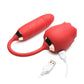 Bloomgasm Romping Rose 10x Rechargeable Silicone Suction Rose and Thrusting Vibrator