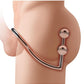 Blue Line 2 Bead Anal Hook and Cock Ring 45mm - Stainless