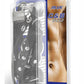 Blue Line C and B Gear Gimp Cock Locking Chastity Sheath with Metal Double Cock Ring - Black/Metal