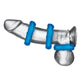 Blue Line Ribbed Rider Cock Ring