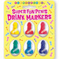 Candyprints Super Fun Penis Cocktail Markers - Assorted Colors - 6 Per Set