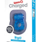 Charged Bigo Rechargeable Waterproof Vibrating Cock Ring - Blue