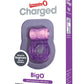 Charged Bigo Rechargeable Waterproof Vibrating Cock Ring - Purple