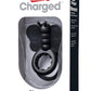 Charged Monarch USB Rechargeable Butterfly Vibe Silicone Cock Ring Waterproof - Black